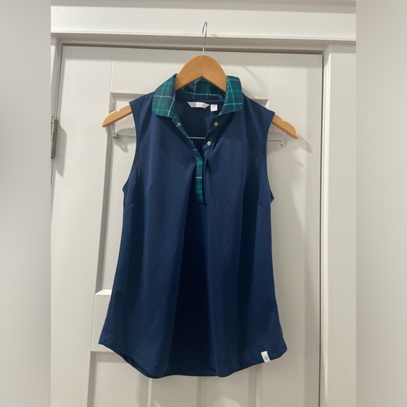 LADY HAGEN DESERT GETAWAY WOMENS NAVY BLUE GOLF POLO SLEEVELESS SZ XS EUC - Picture 1 of 11